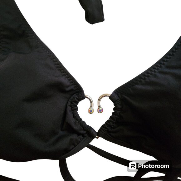 RARE Vintage Beach Bunny Heart Jewel and Sequins Bikini Bottom - Picture 8 of 14